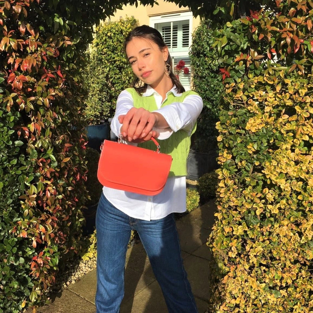 Aura Handmade Leather Bag in Ghost Grey