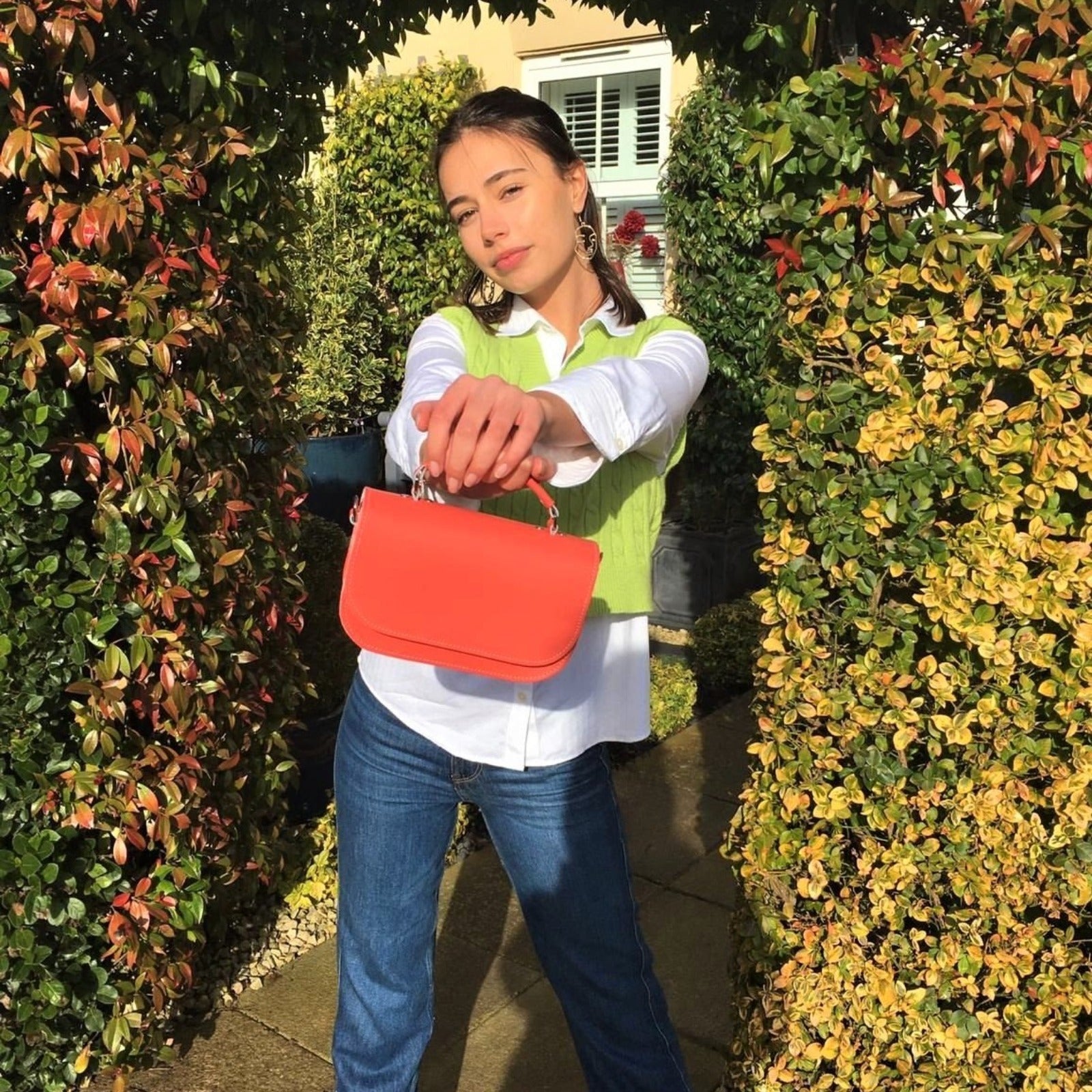 Aura Handmade Leather Bag in Ghost Grey