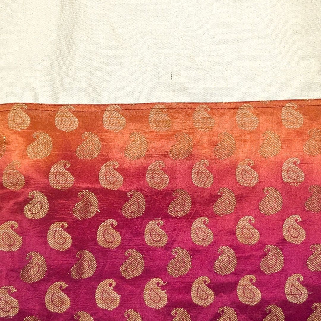 Upcycled Sari Cotton Tote Bag, Handmade in India