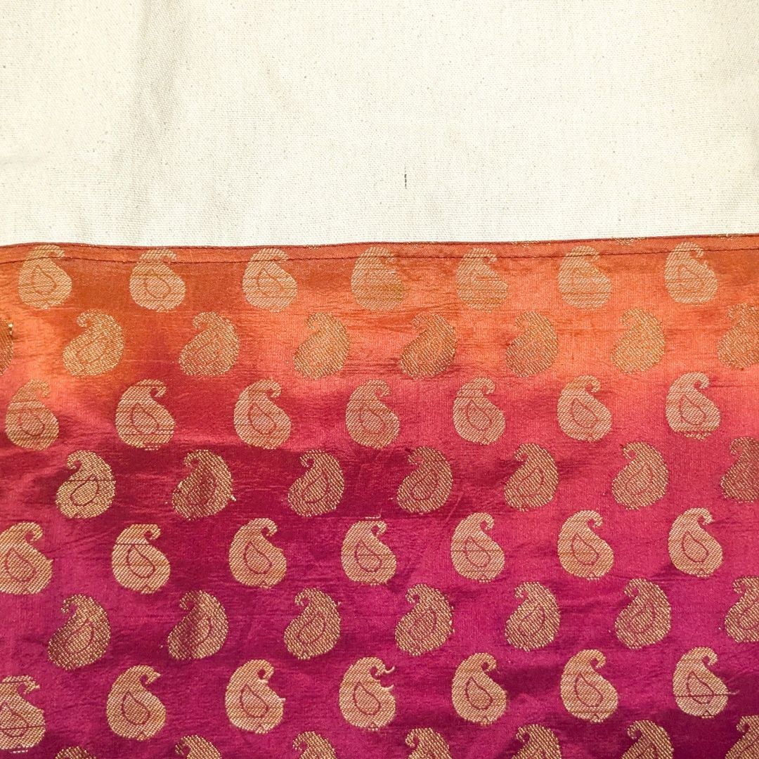 Upcycled Sari Cotton Tote Bag, Handmade in India