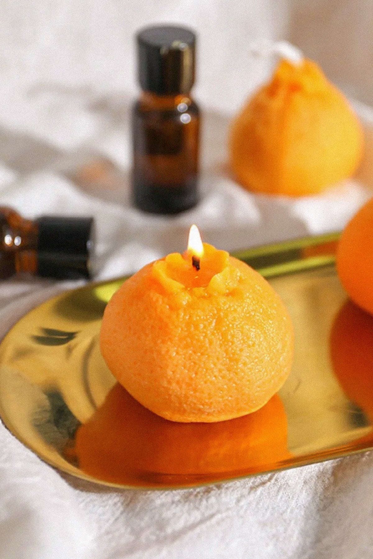 Handmade Orange Shaped Soy Candle