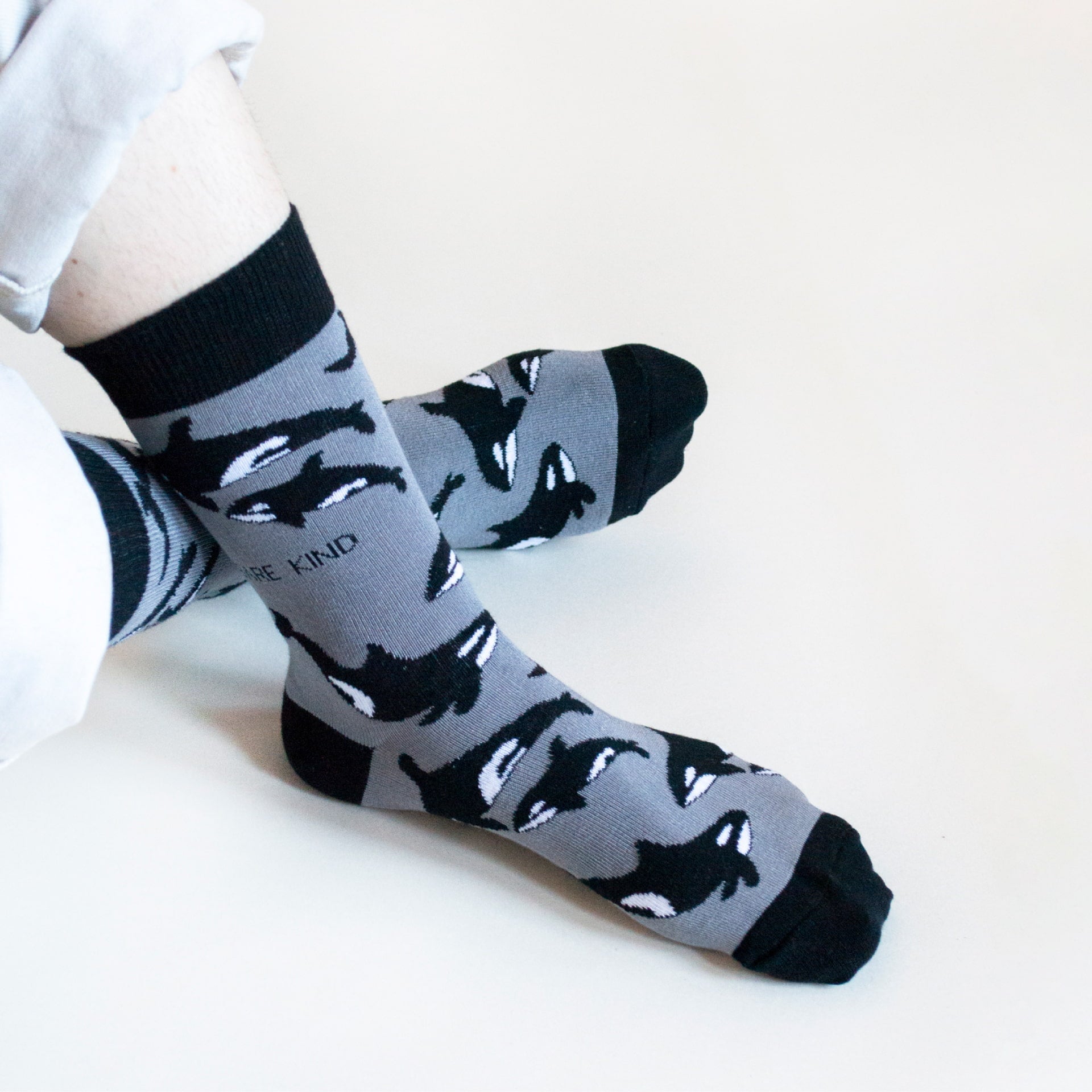 Save the Orcas Bamboo Socks in Grey