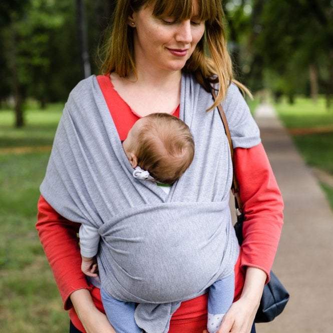 Organic Baby Wrap Carrier in Grey Melange