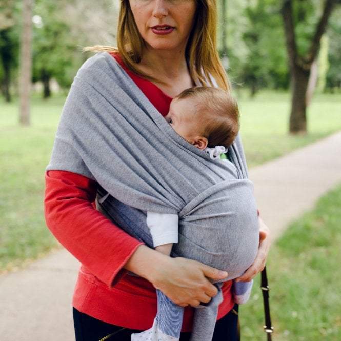 Organic Baby Wrap Carrier in Grey Melange