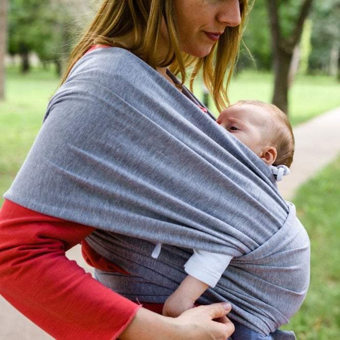 Organic Baby Wrap Carrier in Grey Melange