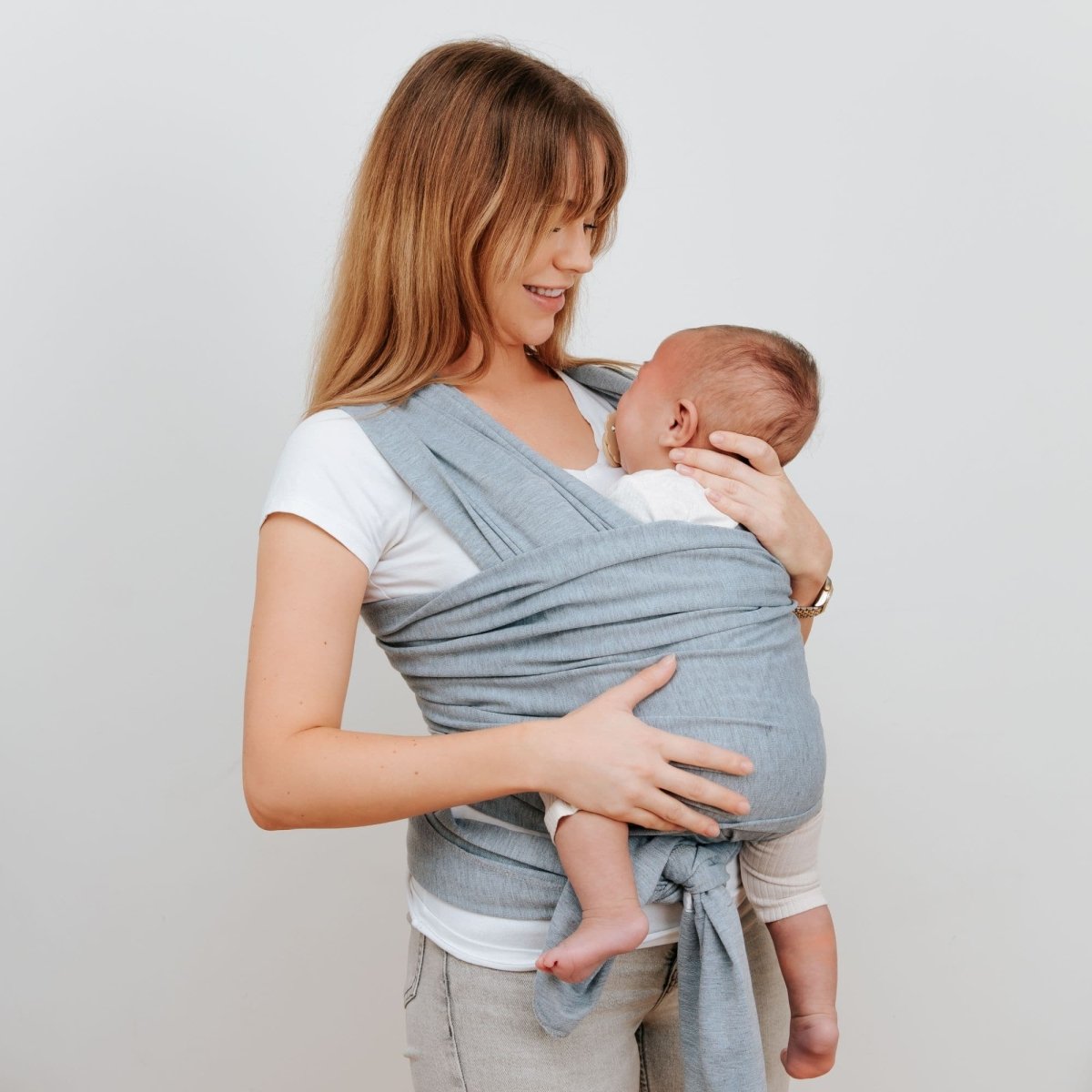 Organic Baby Wrap Carrier in Grey Melange