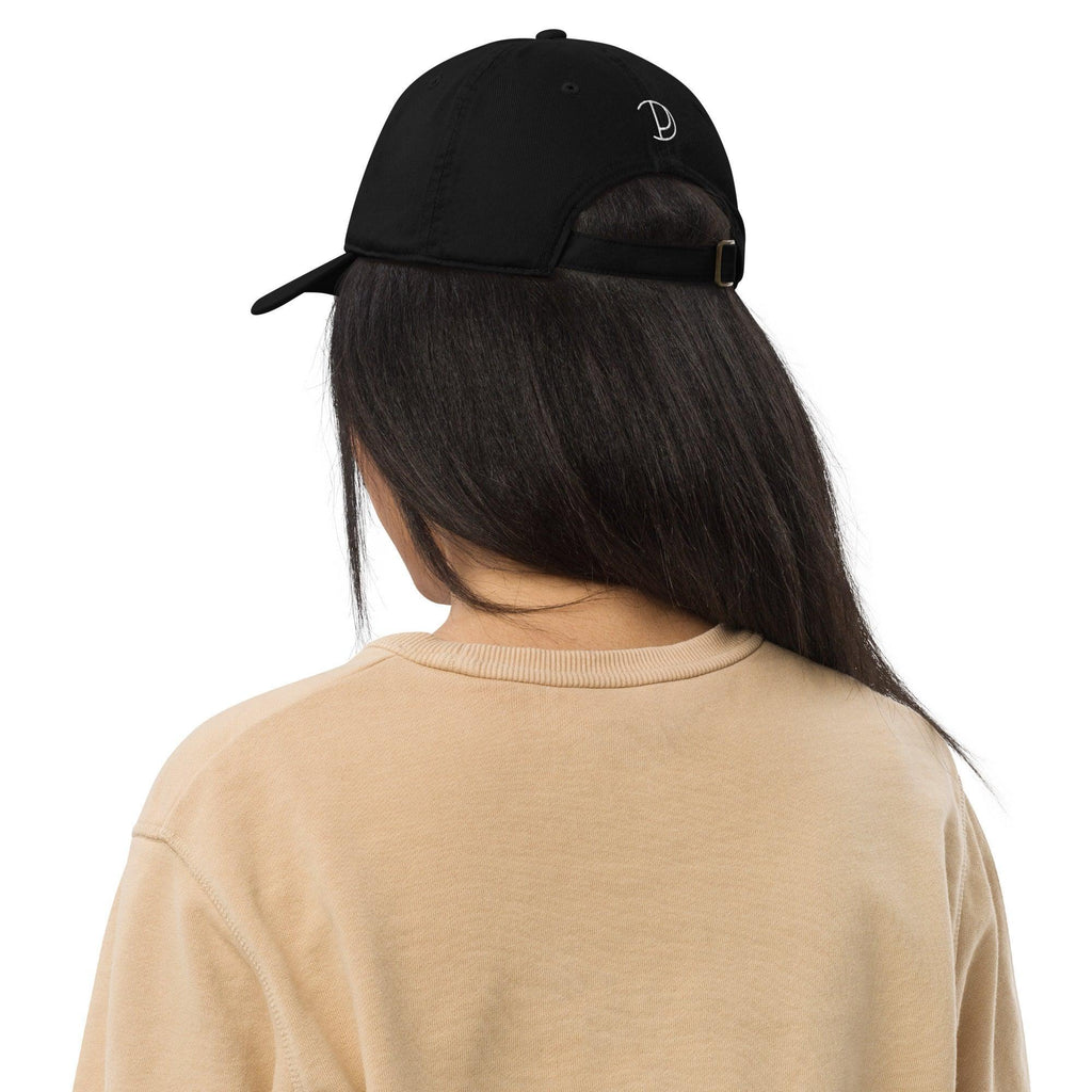 Embroidered P Baseball Cap in Black