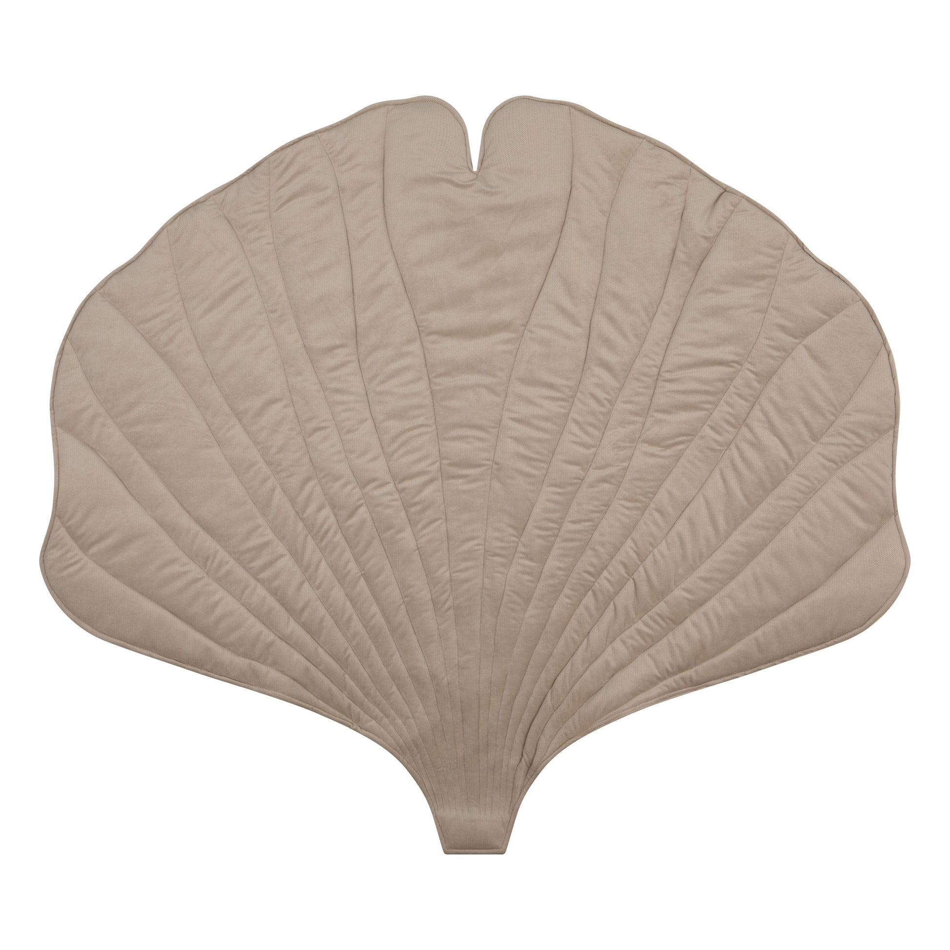 soft cream ginkgo leaf playmat in a cozy nursery corner with gentle morning light