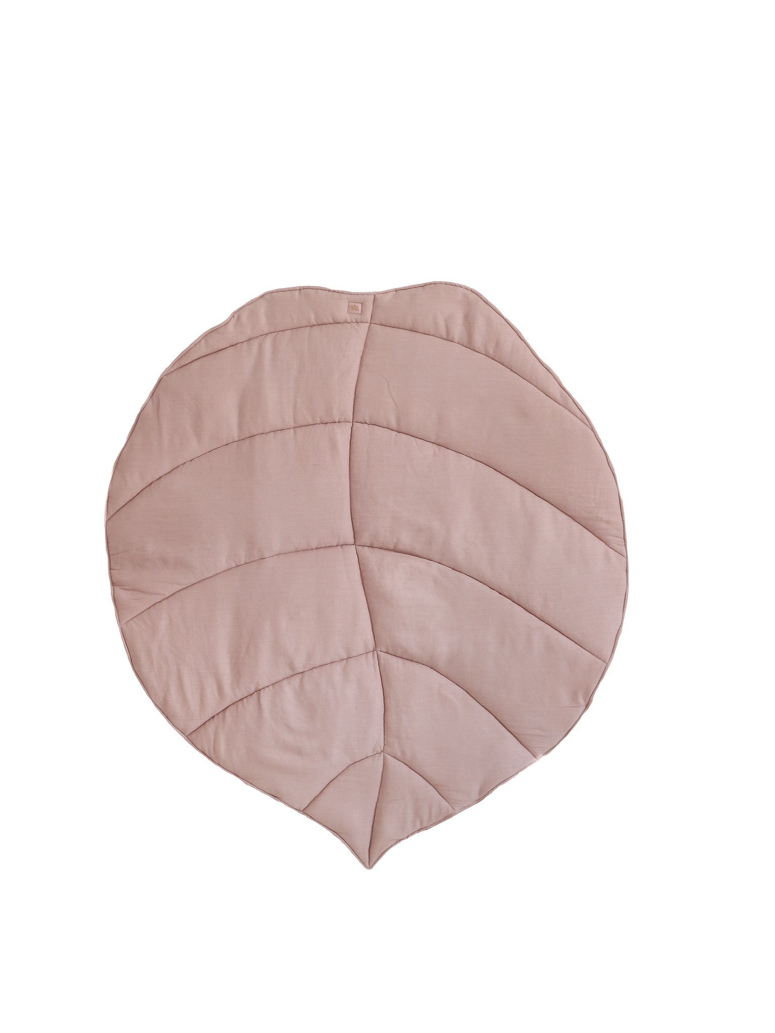 powder pink leaf playmat in a cozy nursery corner with soft morning light