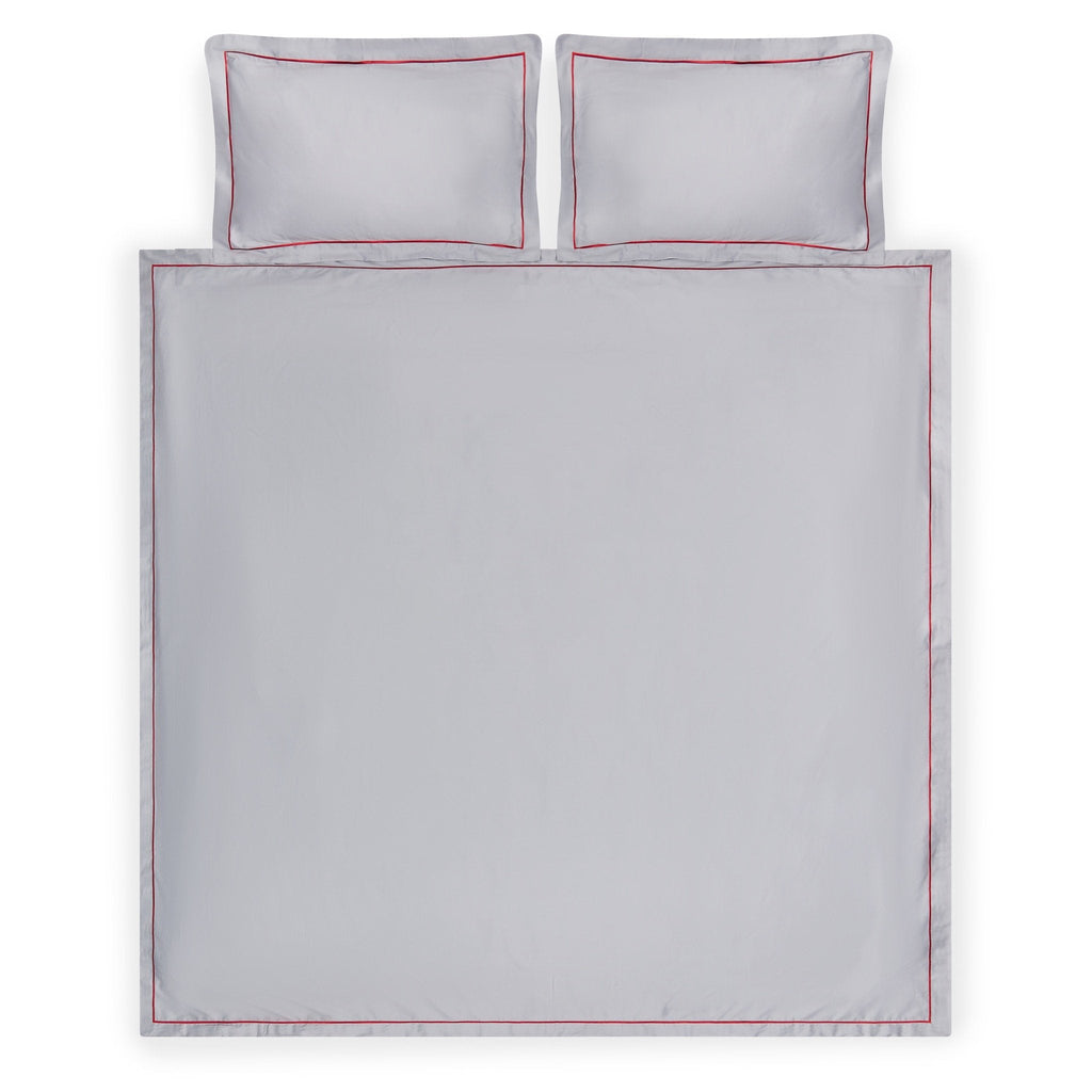 Oslo Bedding Bundle in Slate Grey, White and Deep Red
