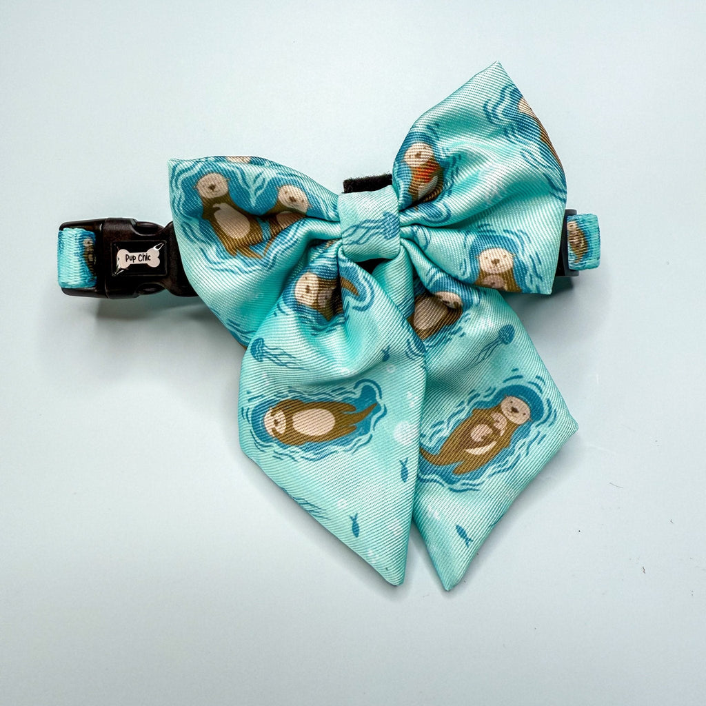 Sailor Bow for Dogs in Light Teal