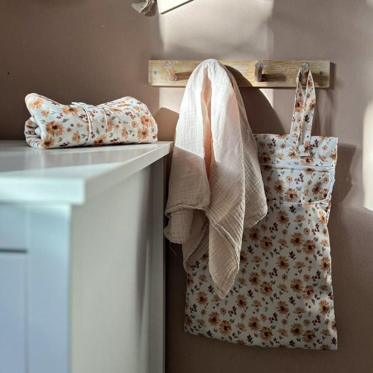 Double Pocket Nappy Wet Bag in Golden Hour