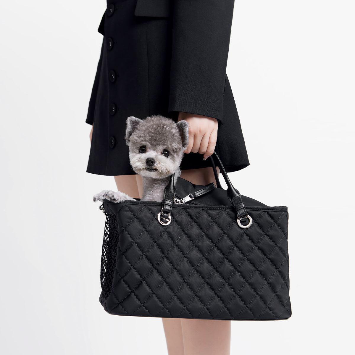 Black Cuboid Pet Travel Bag