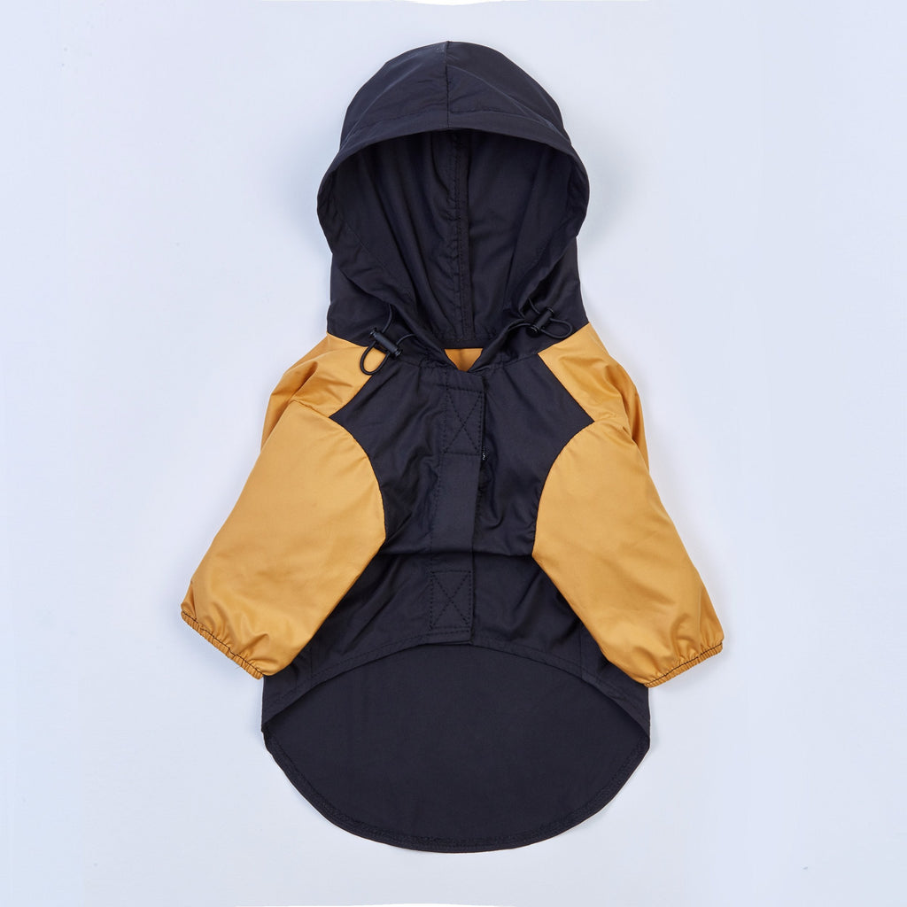 Contrast Thin Coat in Black and Yellow