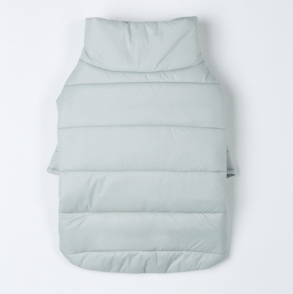 Double Button Puffer Jacket in Mint