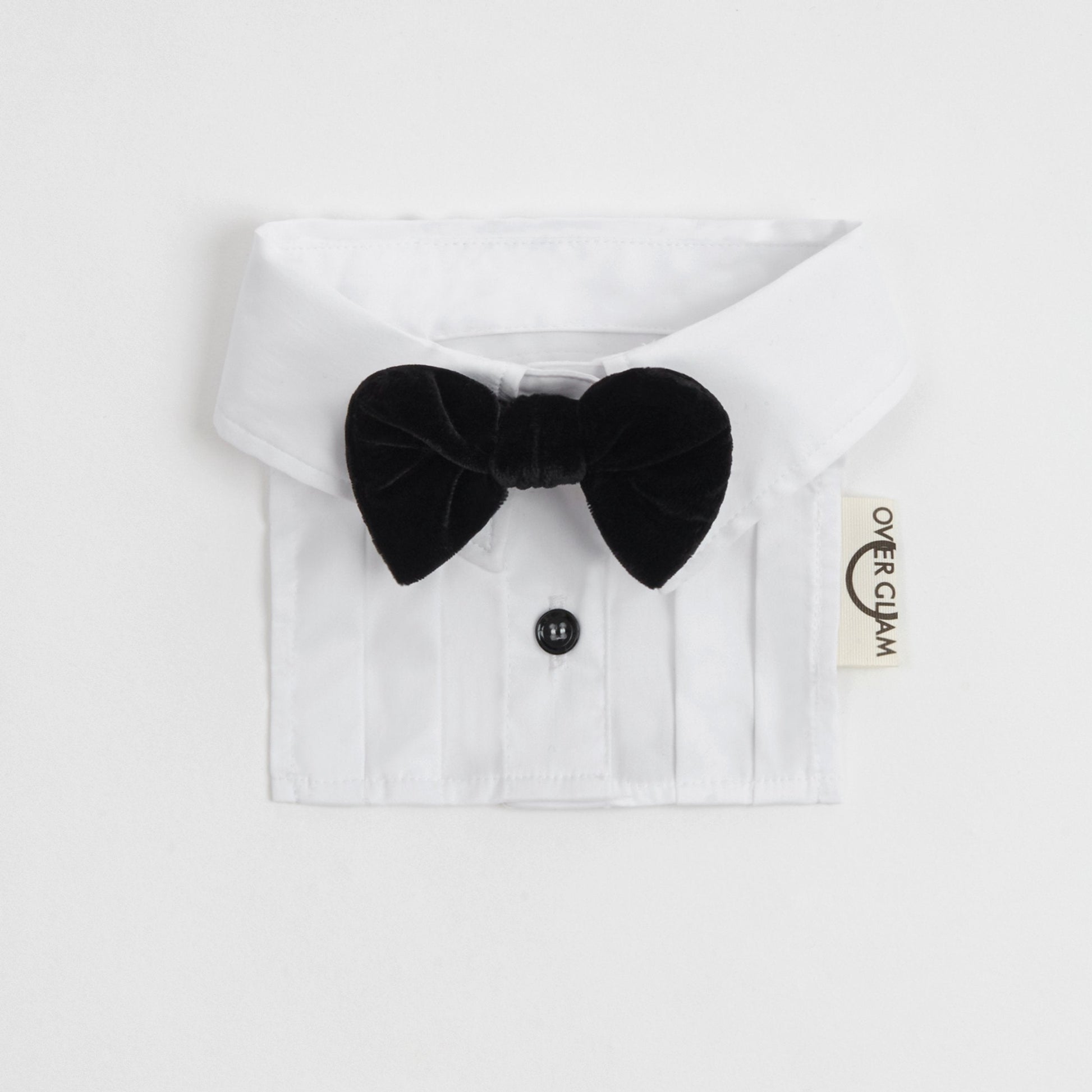 White Formal Collar with Bow Tie