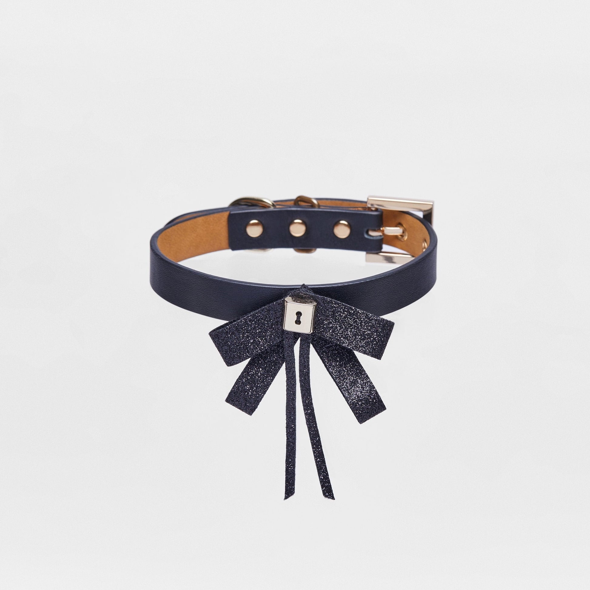 Black Bowknot Collar with Glitter Detail