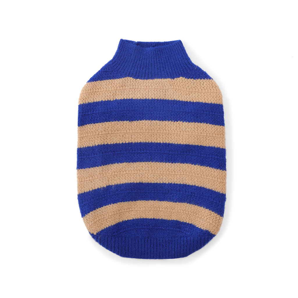 Contrast Striped Sweater in Blue and Apricot