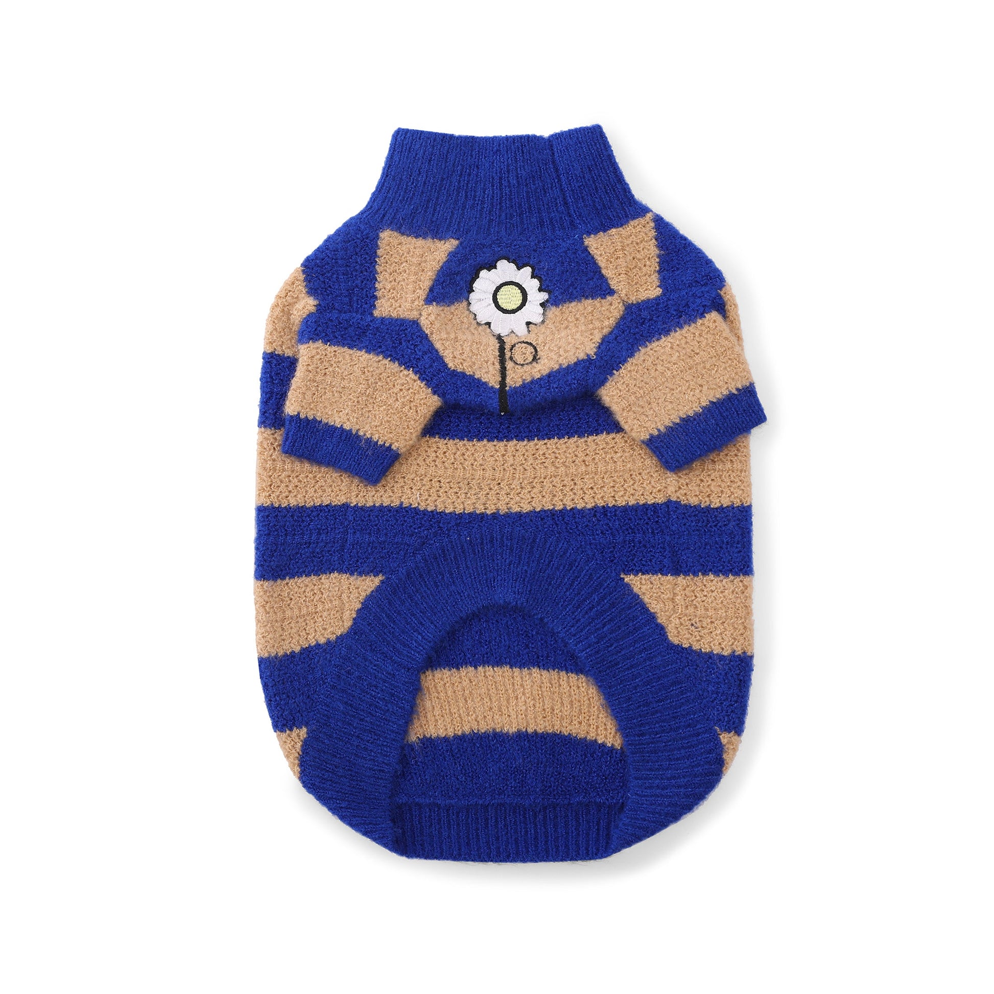 Contrast Striped Sweater in Blue and Apricot