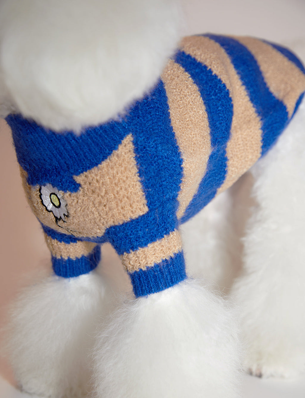 Contrast Striped Sweater in Blue and Apricot