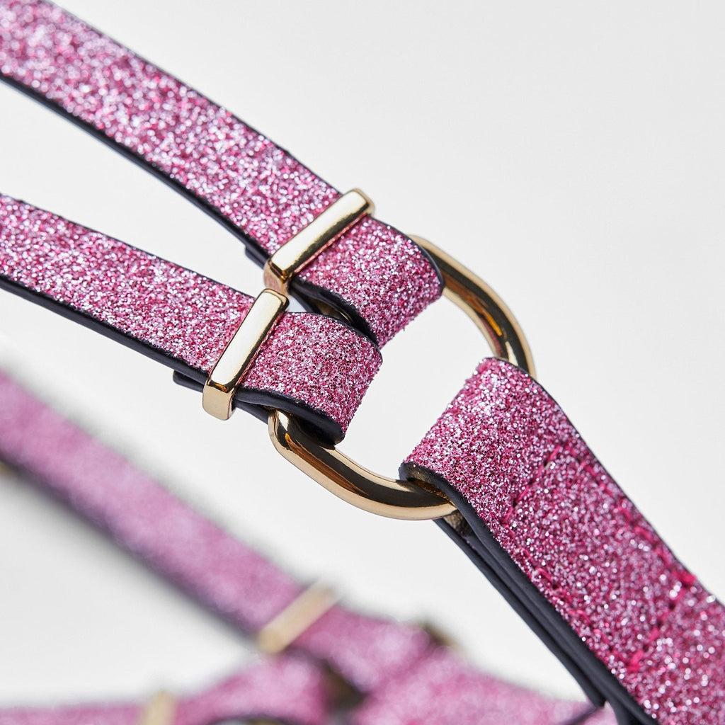 Glitter Leather Harness in Silver or Rose