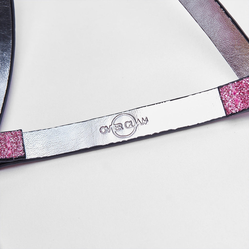 Glitter Leather Harness in Silver or Rose