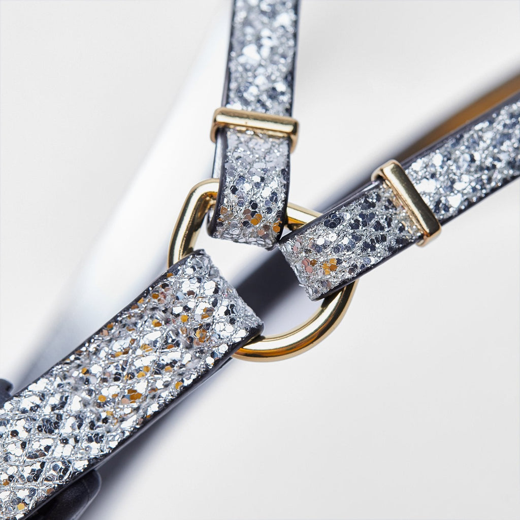 Glitter Leather Harness in Silver or Rose