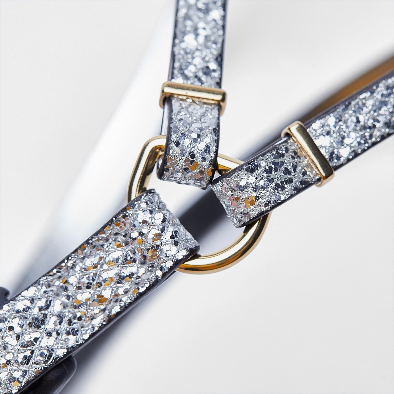 Glitter Leather Harness in Silver or Rose