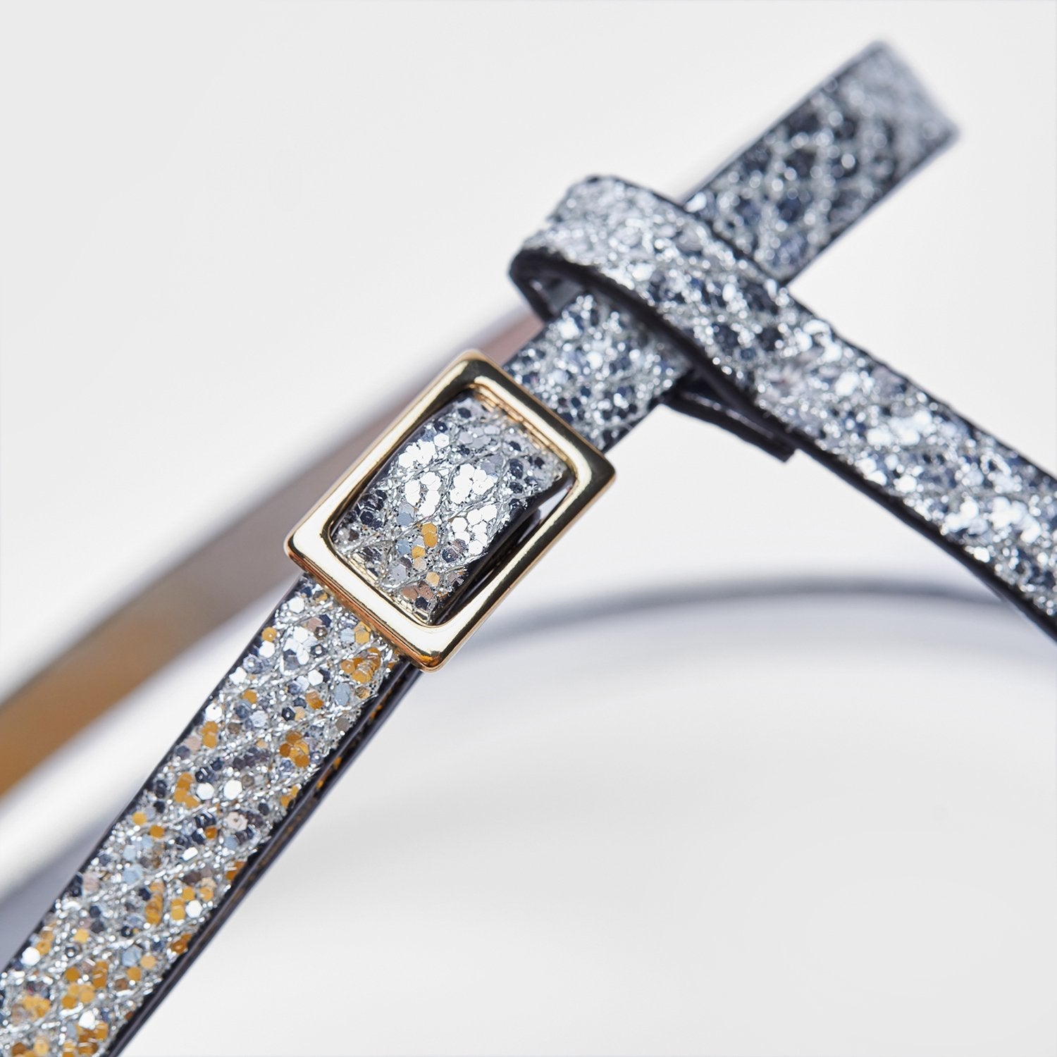 Glitter Leather Harness in Silver or Rose