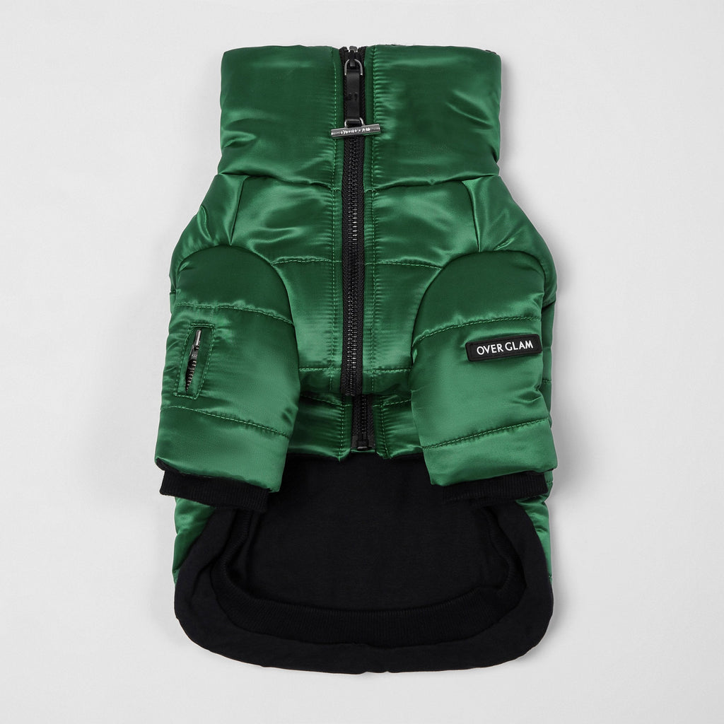 Glossy Zip Up Puffer Ski Jacket