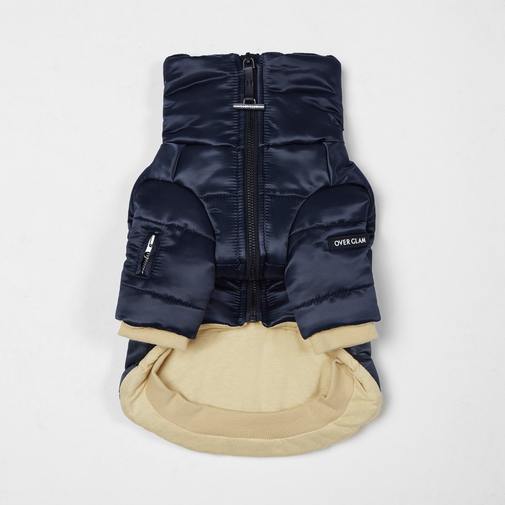 Glossy Zip Up Puffer Ski Jacket