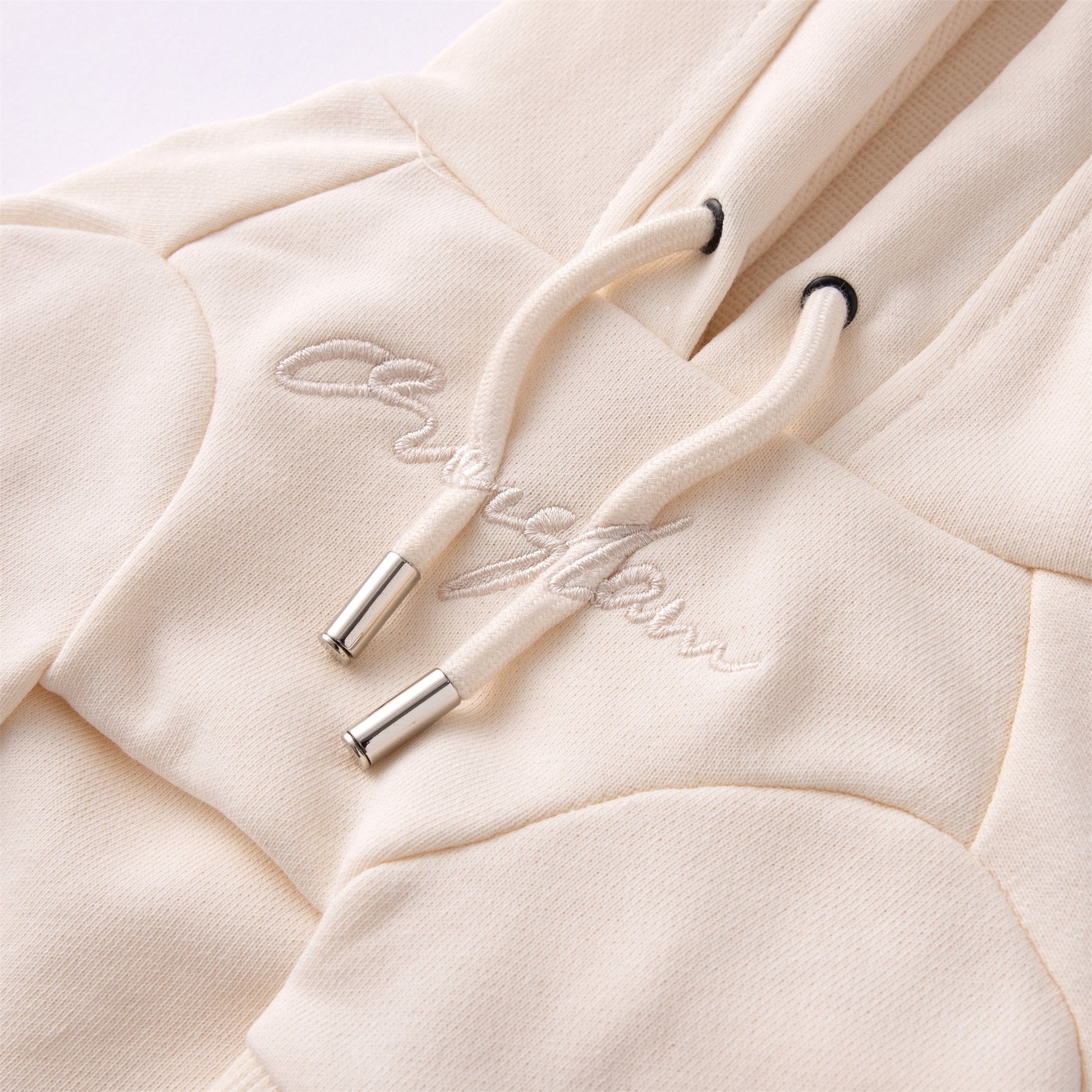 Pastel Hoodie with Glam Embroidery