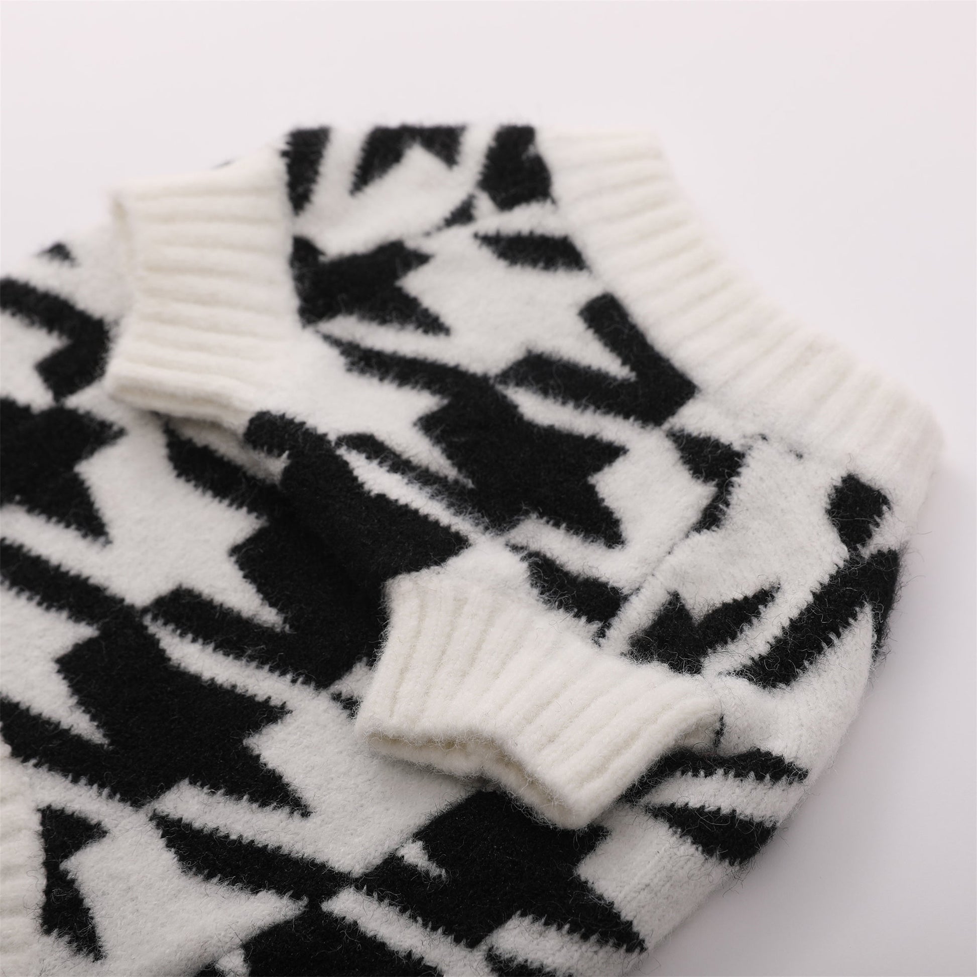 Houndstooth Wool Blend Jumper