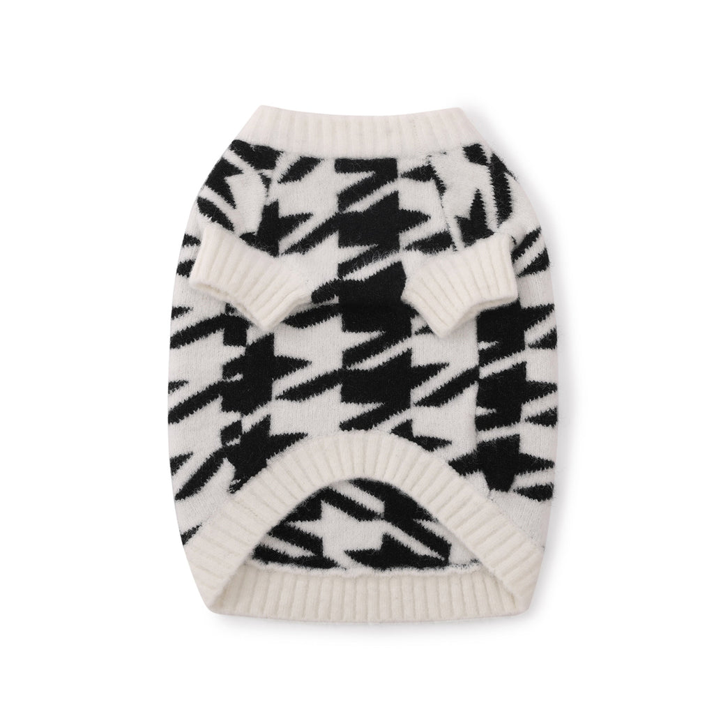 Houndstooth Wool Blend Jumper