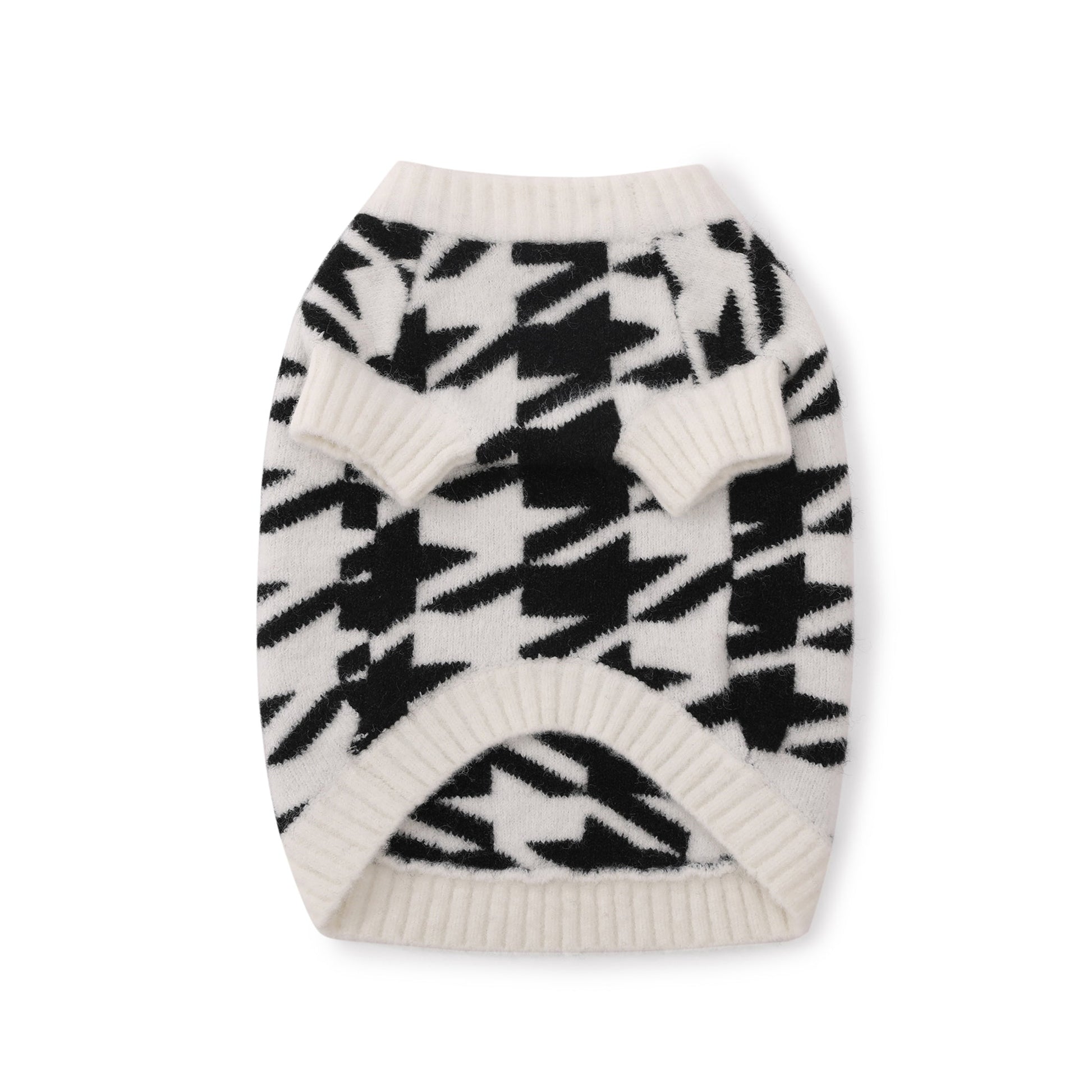 Houndstooth Wool Blend Jumper