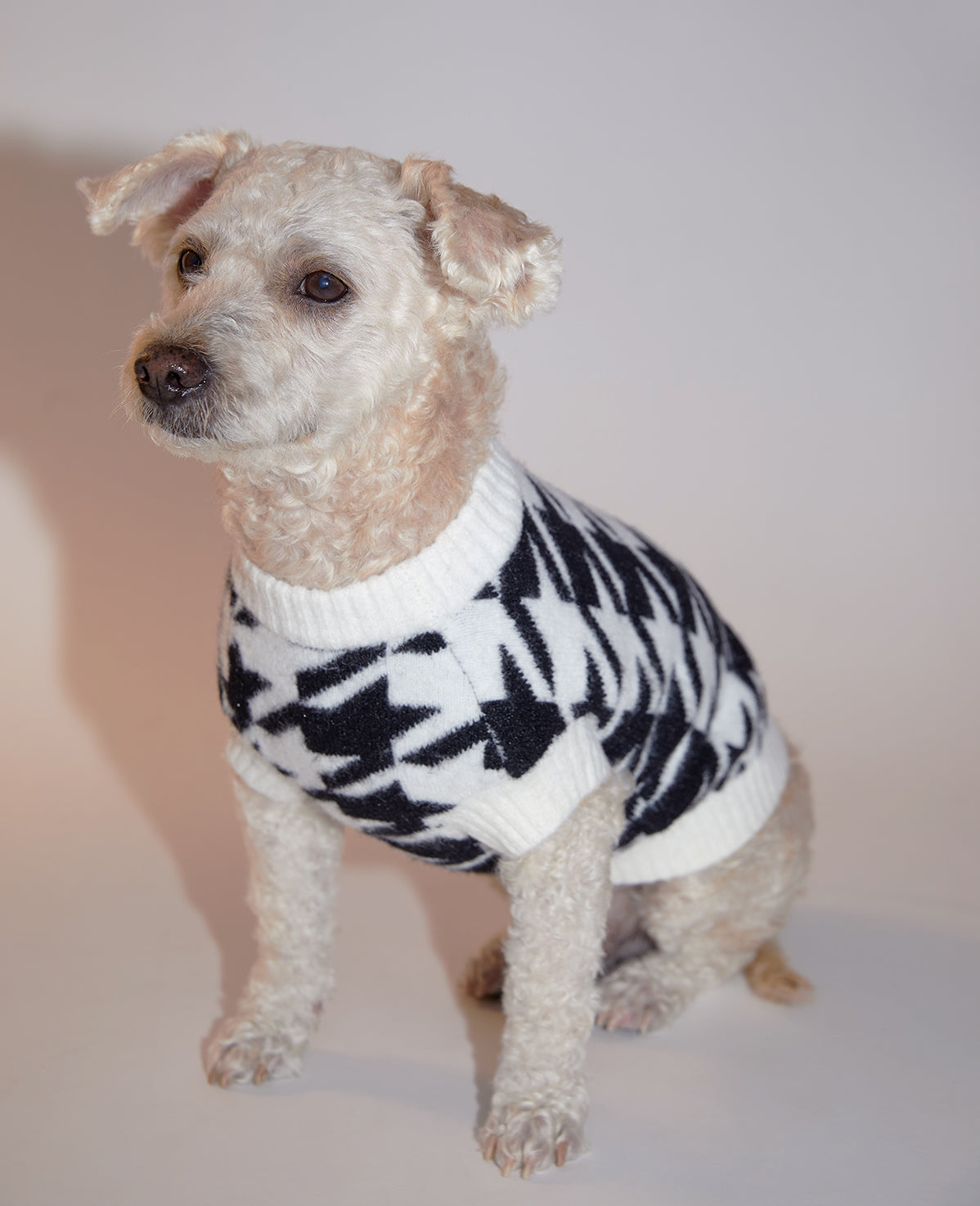 Houndstooth Wool Blend Jumper