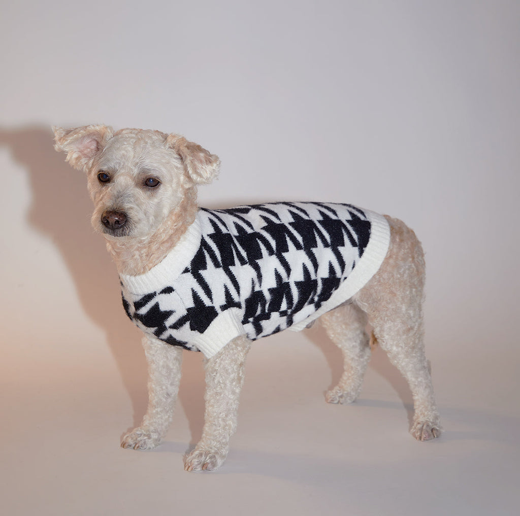 Houndstooth Wool Blend Jumper