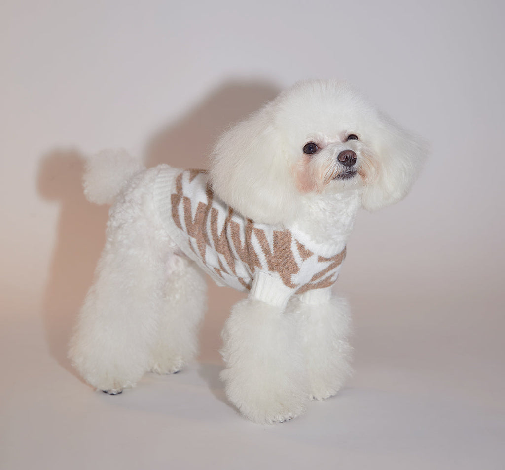 Houndstooth Wool Blend Jumper