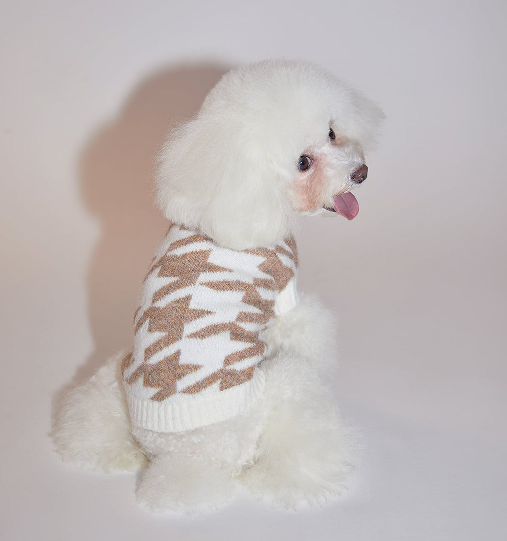 Houndstooth Wool Blend Jumper