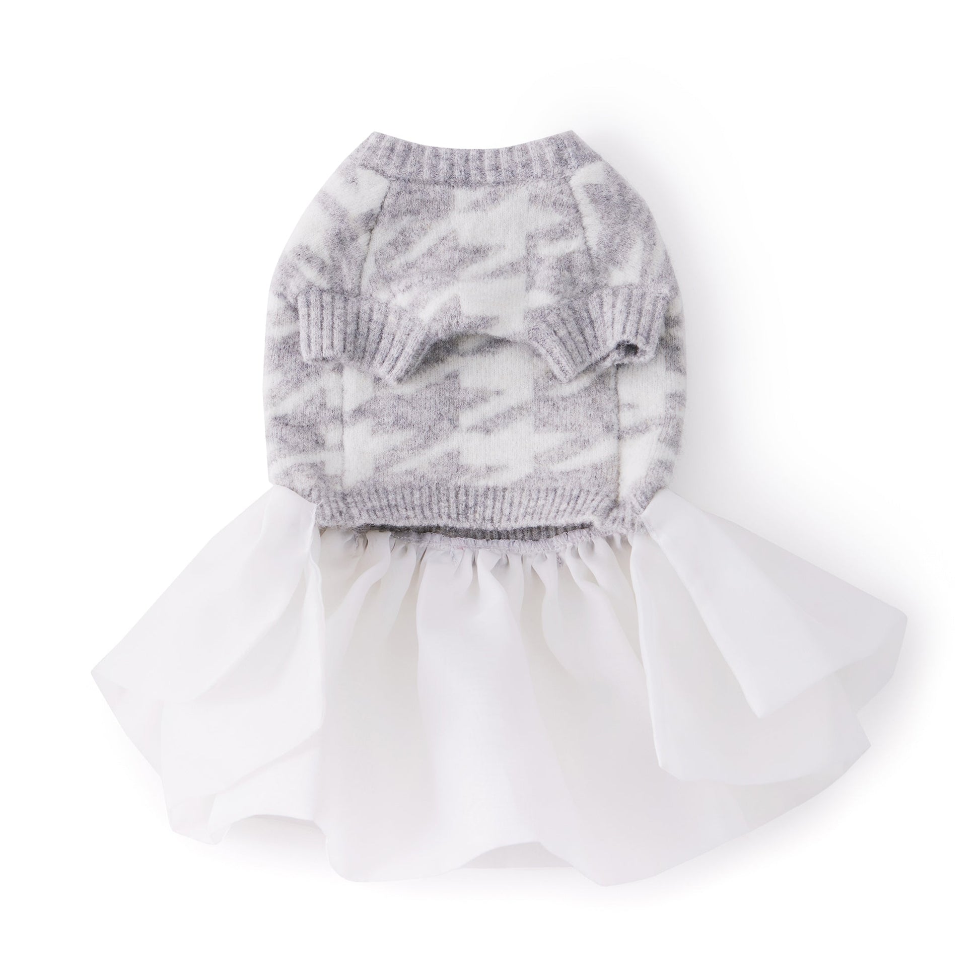 Houndstooth Jumper with Skirt in Grey