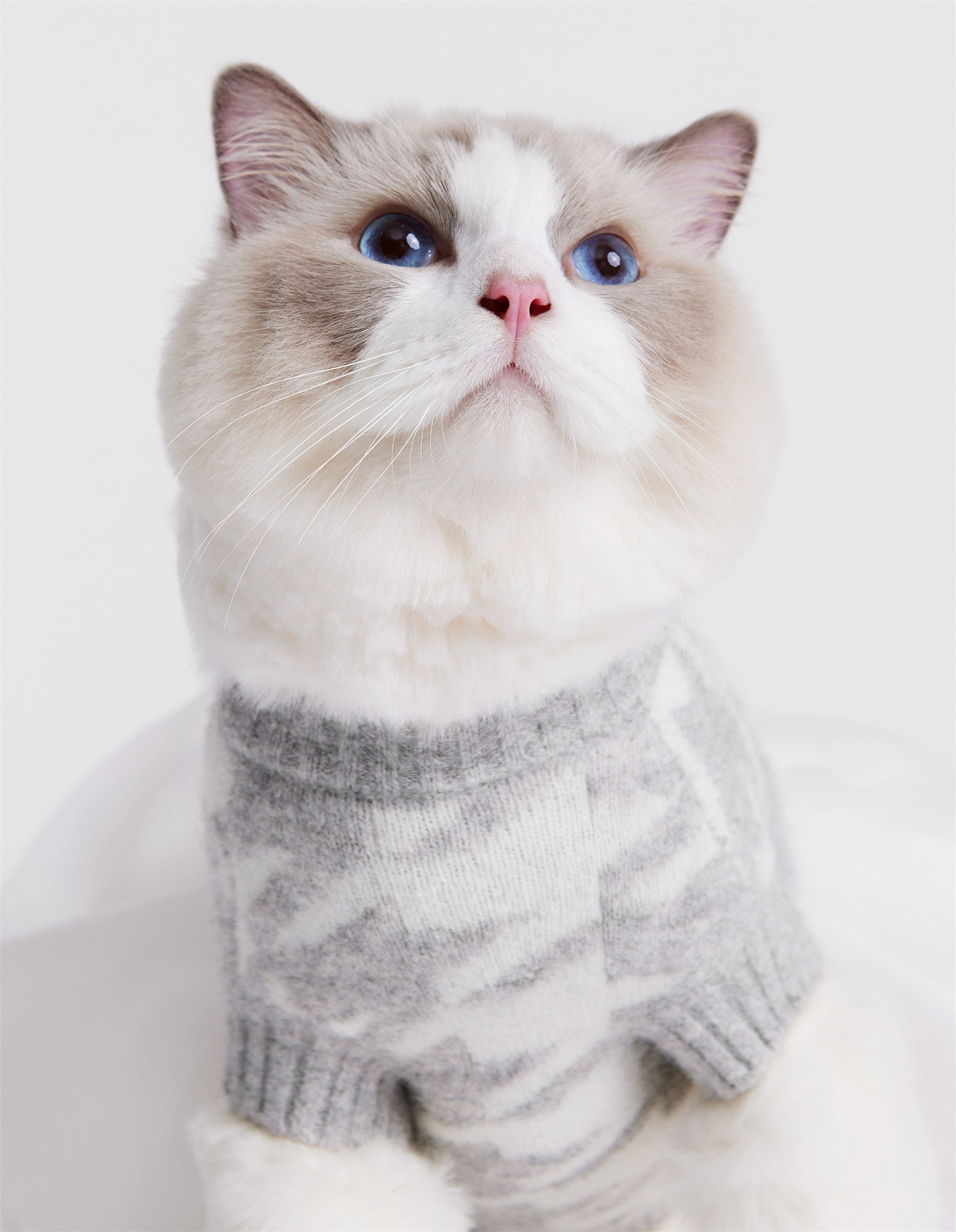 Houndstooth Jumper with Skirt in Grey