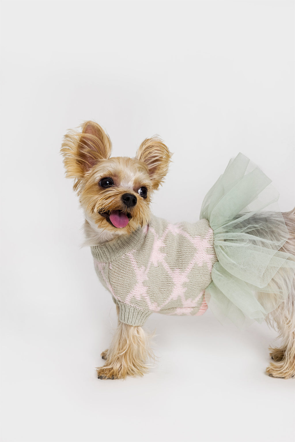 Jacquard Bowknot Jumper with Skirt
