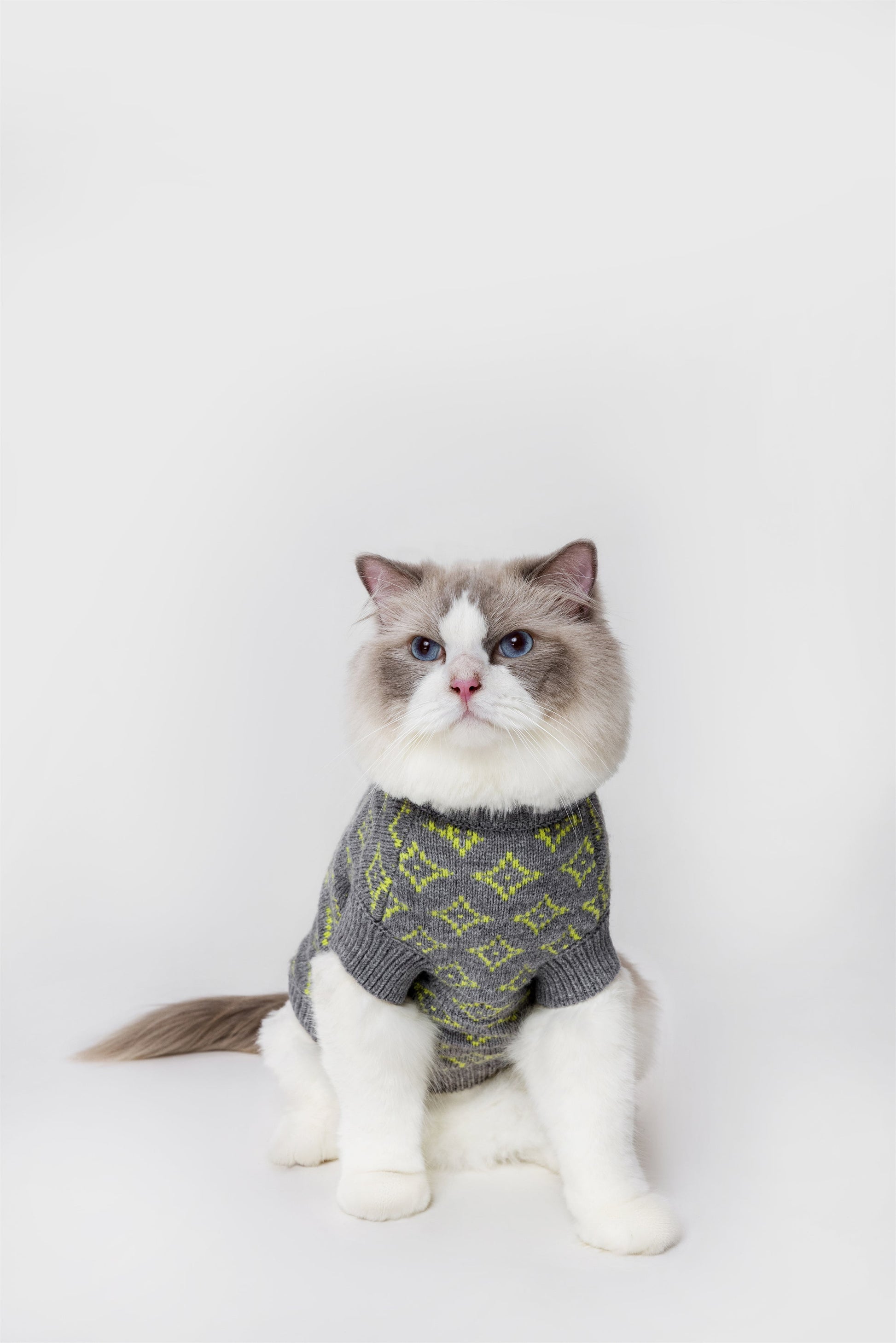 Rhombic Jacquard Sleeveless Jumper