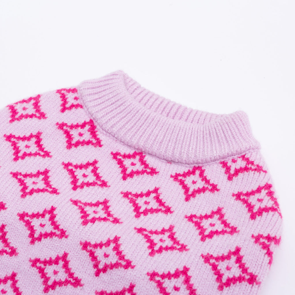 Rhombic Jacquard Sleeveless Jumper