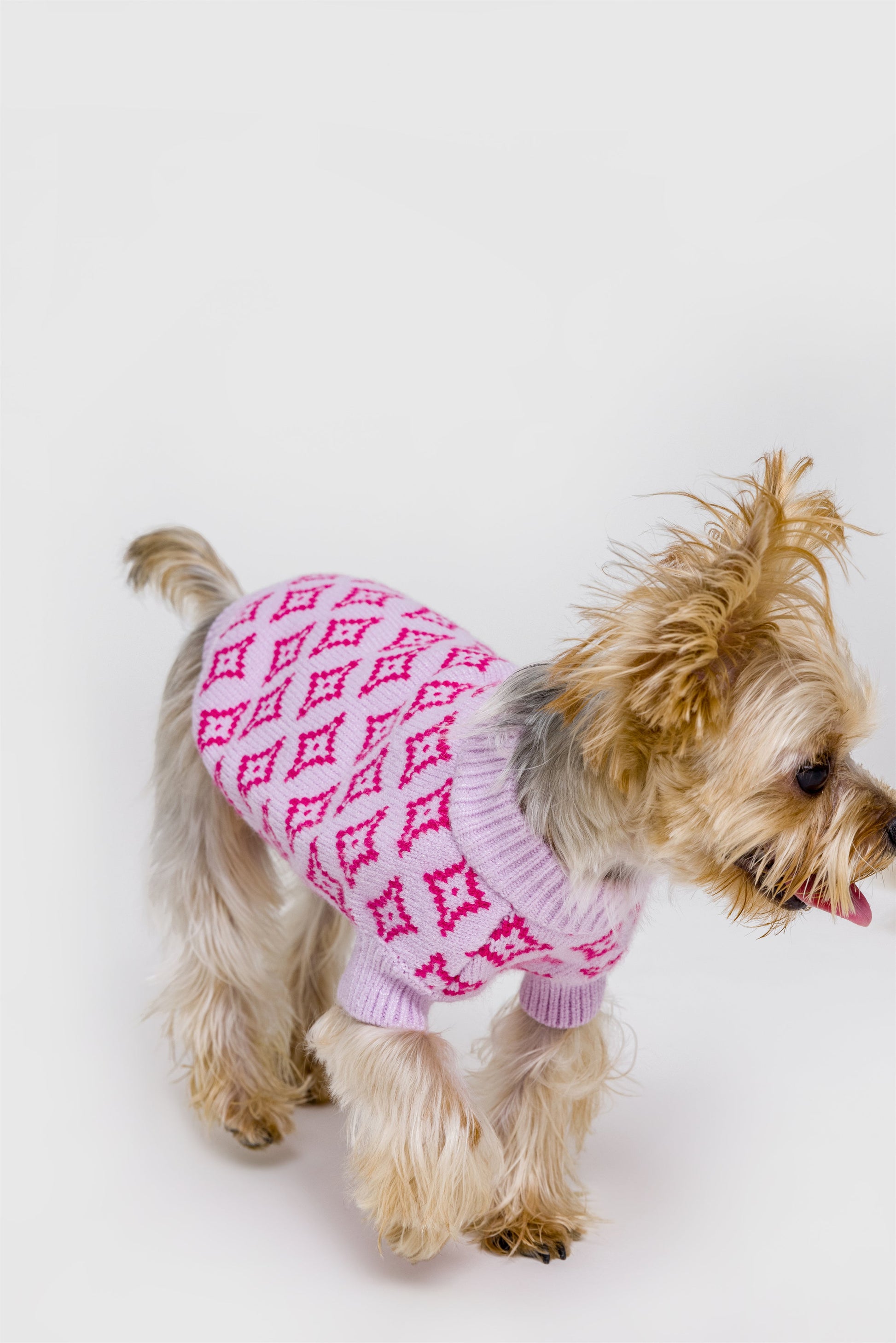 Rhombic Jacquard Sleeveless Jumper