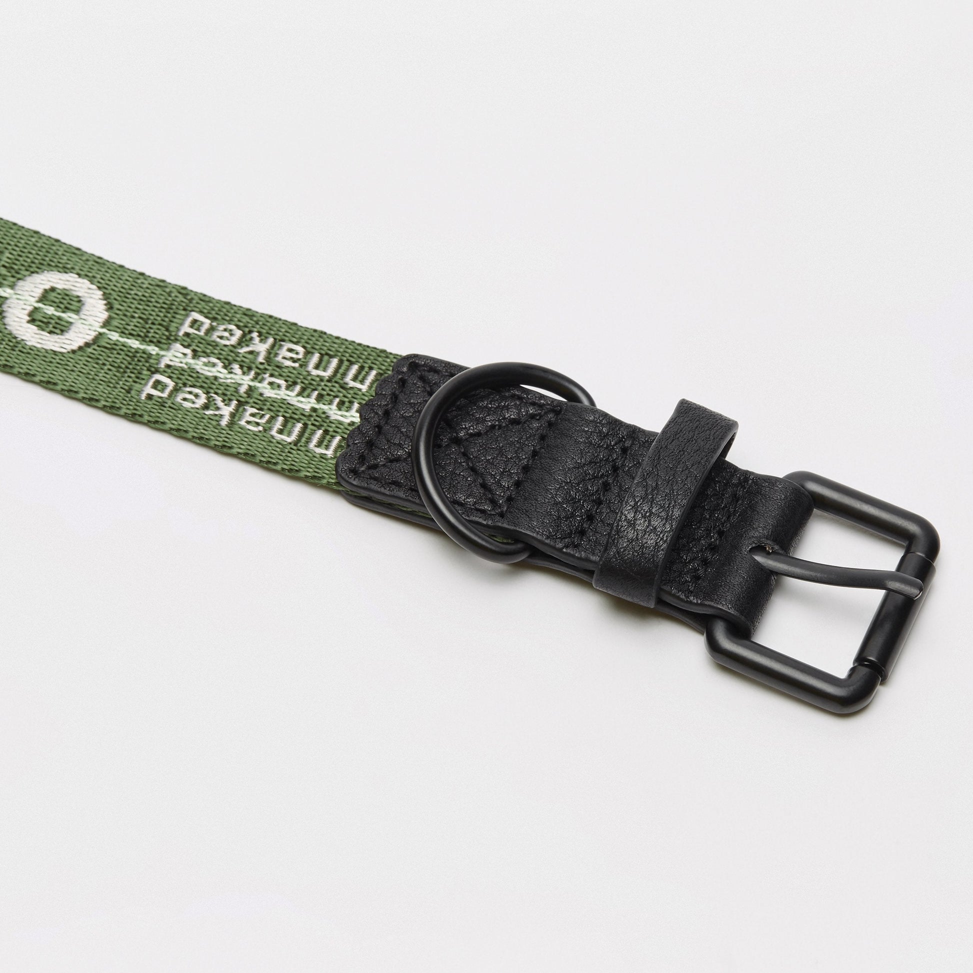 Ribbon Collar with Leather in Rose and Green