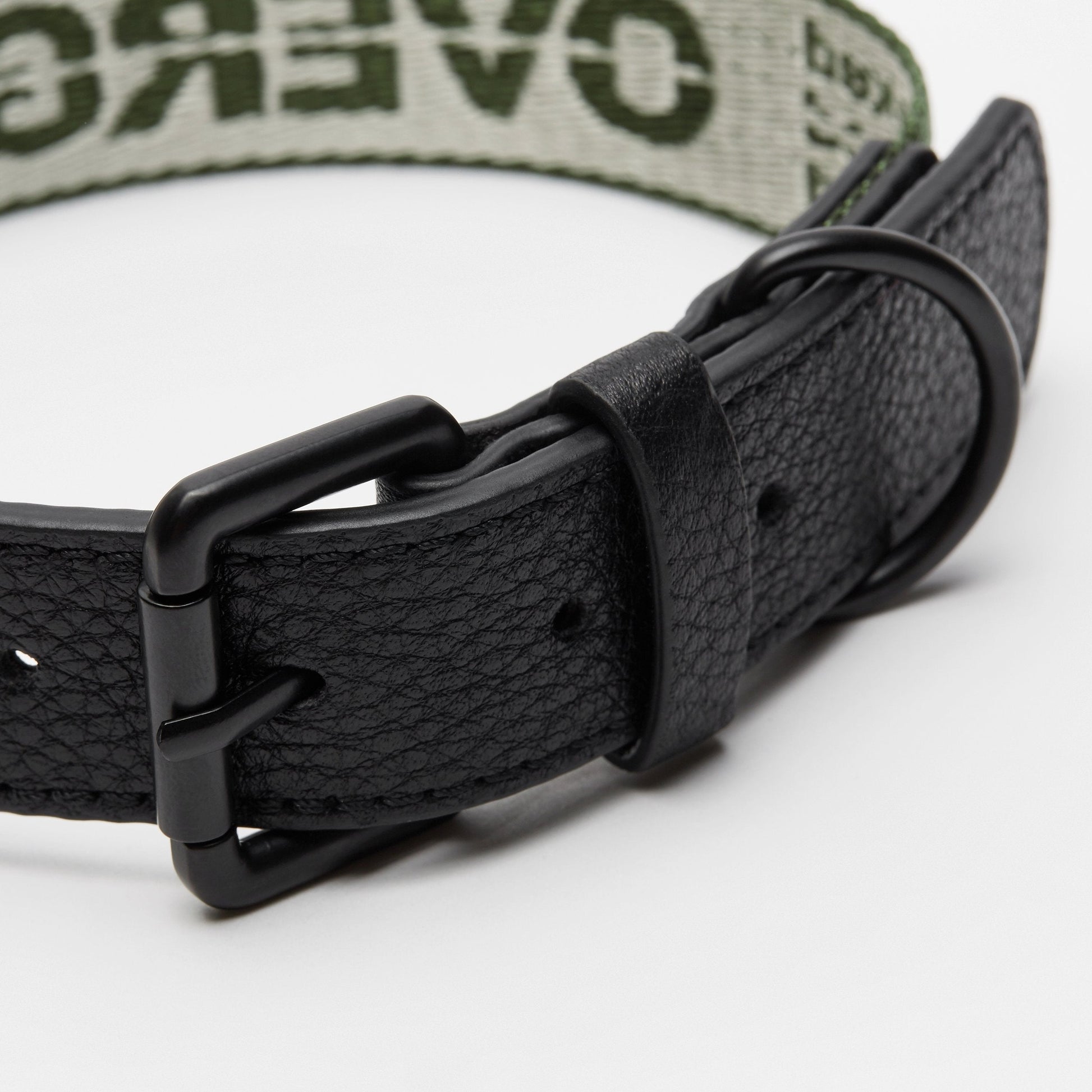 Ribbon Collar with Leather in Rose and Green