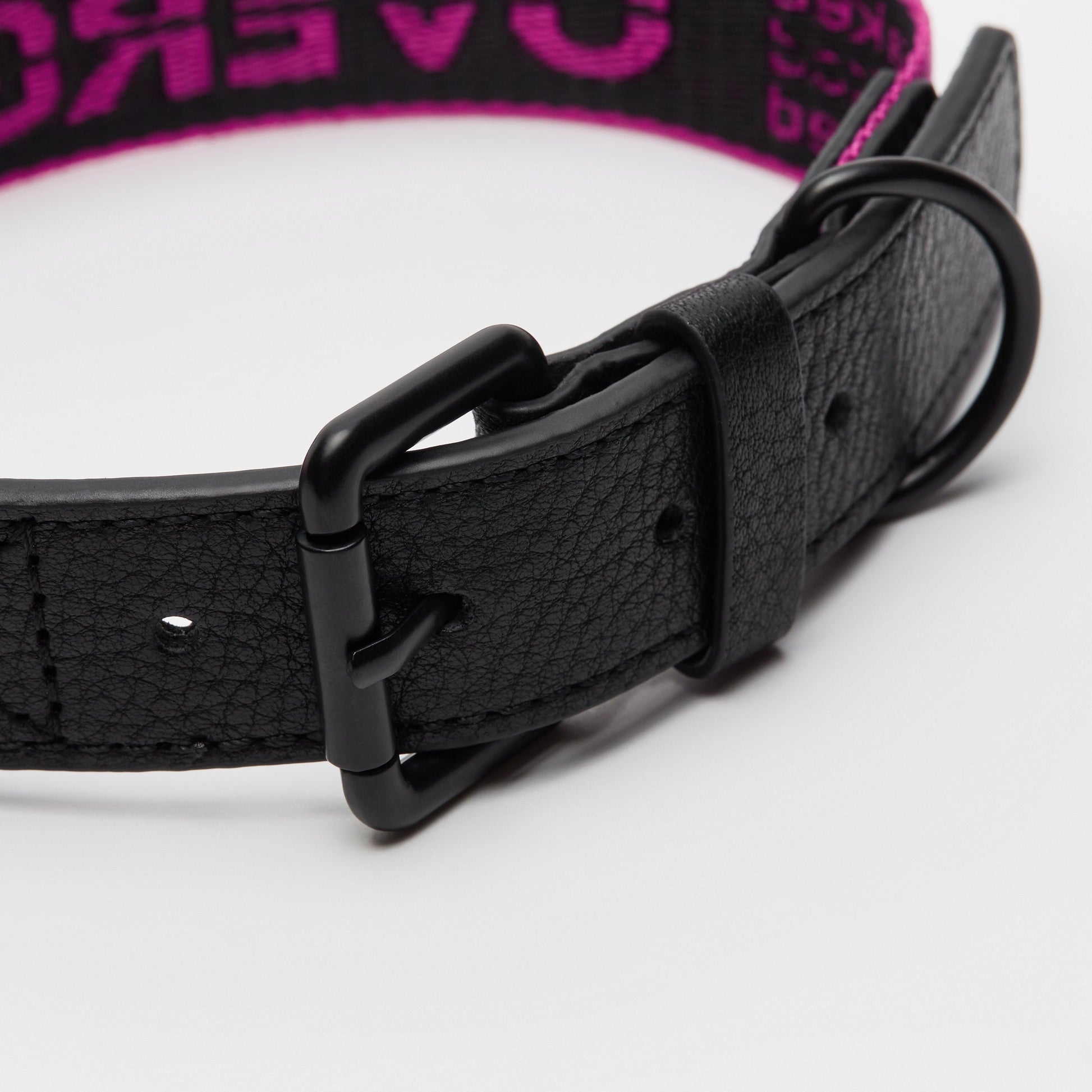 Ribbon Collar with Leather in Rose and Green