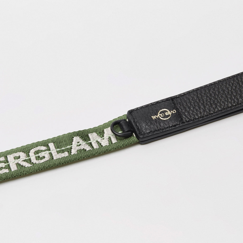 Ribbon Lead with Leather in Rose and Green