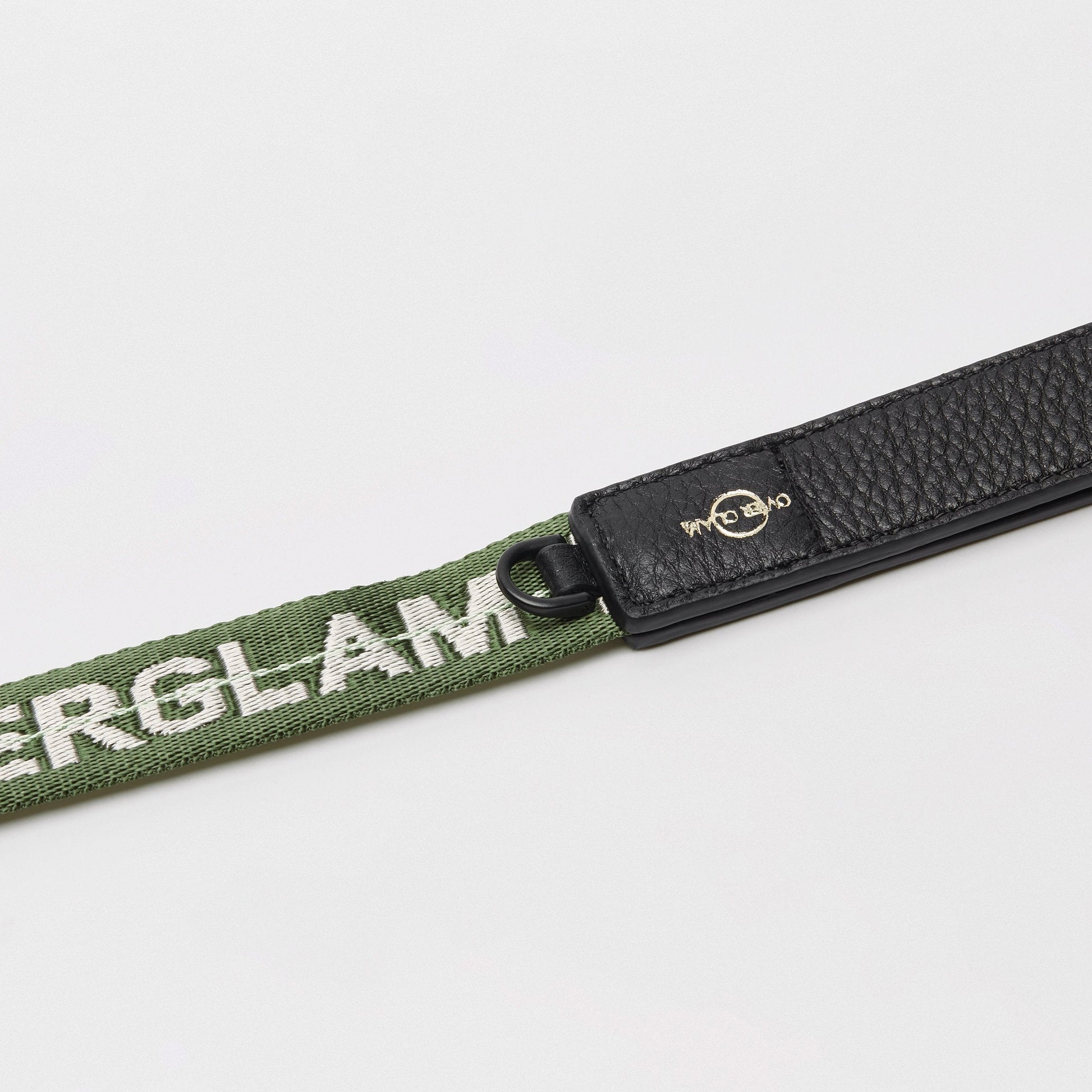 Ribbon Lead with Leather in Rose and Green